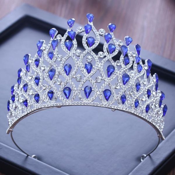 luxury vintage silver tiara blue red crystal wedding crown for bride hair accessories queen big crown wedding hair jewelry, White;golden
luxury vintage silver tiara blue red crystal wedding crown for bride hair accessories queen big crown wedding hair jewelry, White;golden