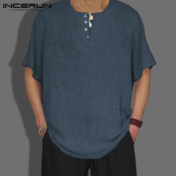 incerun style 2019 summer mens shirt basic blouse solid color button decor casual loose male casual shirt, White;black
incerun style 2019 summer mens shirt basic blouse solid color button decor casual loose male casual shirt, White;black