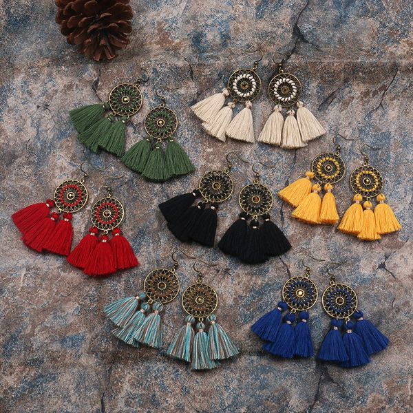bohemian celebrity style vintage earrings, hand-knitted rope earrings, long tassel earrings, Golden
bohemian celebrity style vintage earrings, hand-knitted rope earrings, long tassel earrings, Golden