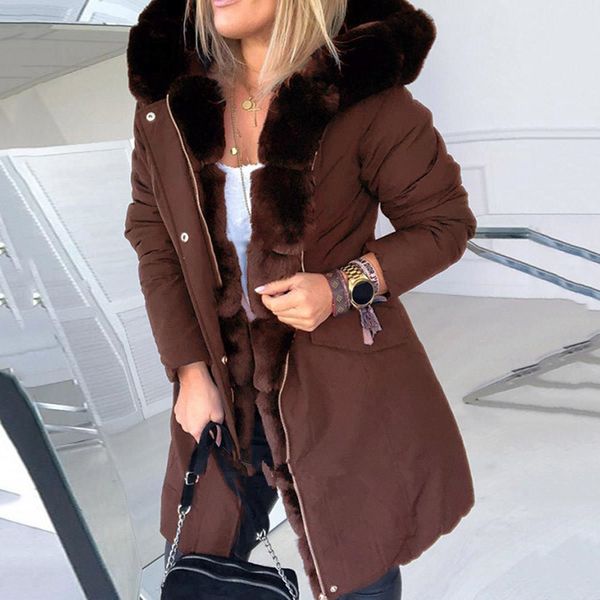 cotton padded jacket faux fur overcoat women plus size thick warm long fur hooded furry winter coat oversized outwear parkas, Black
cotton padded jacket faux fur overcoat women plus size thick warm long fur hooded furry winter coat oversized outwear parkas, Black