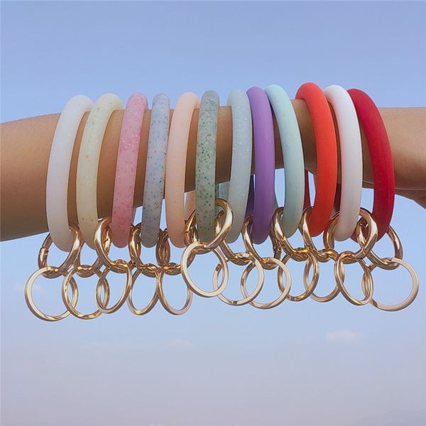 fashion bangles o silicone keychain for women trendy colorful sequin exaggerated circle key ring wrist strap bracelet jewelry, Black
fashion bangles o silicone keychain for women trendy colorful sequin exaggerated circle key ring wrist strap bracelet jewelry, Black