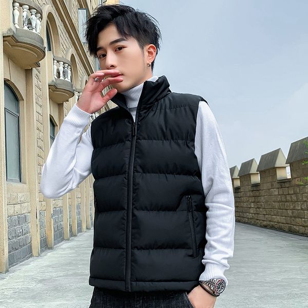 new men's vest 2020 new winter sleeveless waistband thickened all-around warm waistcoat korean trend student coat, Black;white
new men's vest 2020 new winter sleeveless waistband thickened all-around warm waistcoat korean trend student coat, Black;white