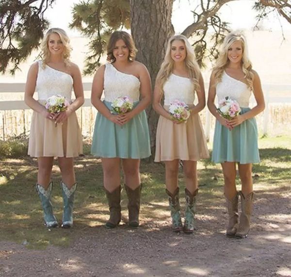 2019 lace short country bridesmaid dresses one shoulder guest dress prom party gowns vestidos de honor of maid custom, White;pink
2019 lace short country bridesmaid dresses one shoulder guest dress prom party gowns vestidos de honor of maid custom, White;pink