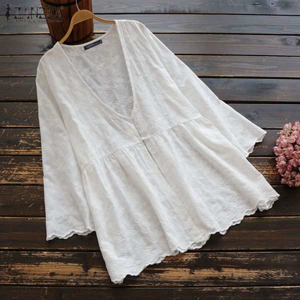 2020 zanzea women embroidery blouse fashion summer casual solid floral cotton blusas female v neck tunic shirts oversized, White
2020 zanzea women embroidery blouse fashion summer casual solid floral cotton blusas female v neck tunic shirts oversized, White