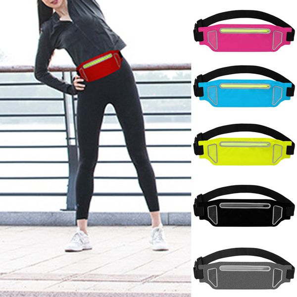women men waist pack bag zipper reflective strips adjustable for sports running cycling k-best
