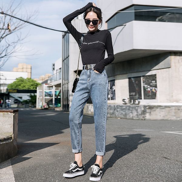 jeans women's spring new korean loose loose was thin ladies high waist net red harem pants cec dad carrot pants, Blue
jeans women's spring new korean loose loose was thin ladies high waist net red harem pants cec dad carrot pants, Blue