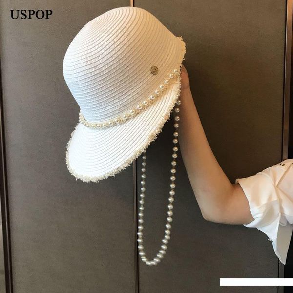 uspop 2019 new summer hats for women wide brim pearl sun hats letter m straw raffia straw visor caps pearl beach hat, Blue;gray
uspop 2019 new summer hats for women wide brim pearl sun hats letter m straw raffia straw visor caps pearl beach hat, Blue;gray