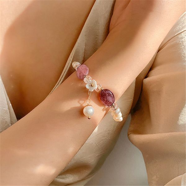 fyuan sweet pearl flower elastic bracelet for women 2020 pink crystal bracelets & bangles jewelry party gifts, Black 
fyuan sweet pearl flower elastic bracelet for women 2020 pink crystal bracelets & bangles jewelry party gifts, Black