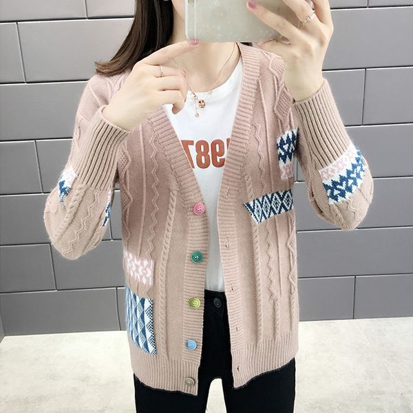 korean style single breasted vests women's trunks 2019 new herfst winter v -neck with long mouwen modieuze knitwear, White
korean style single breasted vests women's trunks 2019 new herfst winter v -neck with long mouwen modieuze knitwear, White