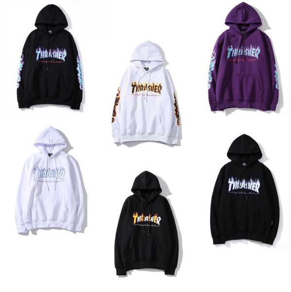 2019 new flame letter printing tide brand sweater women's brand plus velvet hoodie women's hooded jacket, Black
2019 new flame letter printing tide brand sweater women's brand plus velvet hoodie women's hooded jacket, Black
