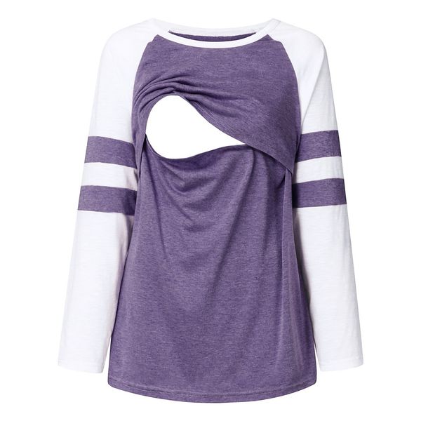 women maternity long sleeve nursing patchwork color breastfeeding blouse ladie loose pregnancy clothes embarazada ropa, White
women maternity long sleeve nursing patchwork color breastfeeding blouse ladie loose pregnancy clothes embarazada ropa, White