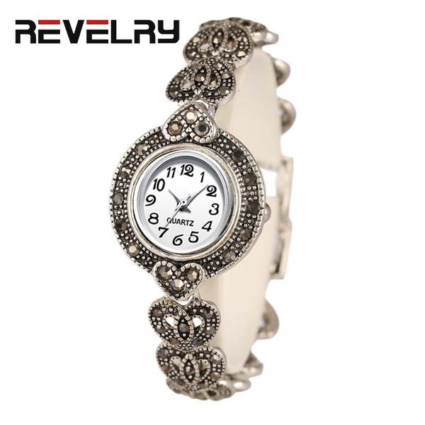revelry 2019 new luxury quartz watch women fashion antique silver women's watches bright black crystal vintage bracelet watch, Slivery;brown
revelry 2019 new luxury quartz watch women fashion antique silver women's watches bright black crystal vintage bracelet watch, Slivery;brown