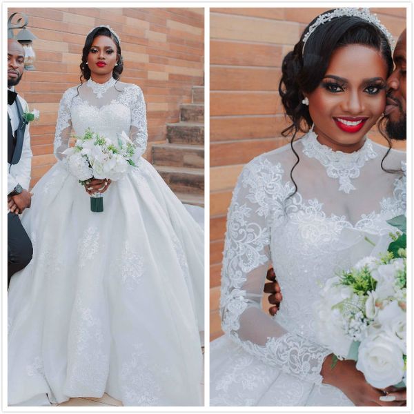 2020 plus size arabic aso ebi lace beaded wedding dresses long sleeves high neck bridal dresses vintage wedding gowns zj304, White
2020 plus size arabic aso ebi lace beaded wedding dresses long sleeves high neck bridal dresses vintage wedding gowns zj304, White