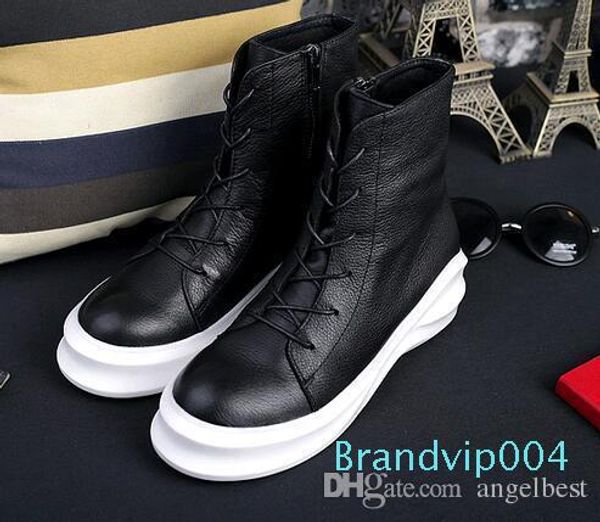 fashion high genuine leather men boots damping sole platform men's martin boots lace up western motorcycle boots, Black
fashion high genuine leather men boots damping sole platform men's martin boots lace up western motorcycle boots, Black