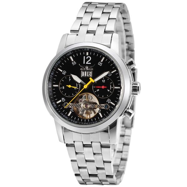 jaragar mechanical watch men's fashion automatic stainless steel strap wrist watches for business, Slivery;brown
jaragar mechanical watch men's fashion automatic stainless steel strap wrist watches for business, Slivery;brown