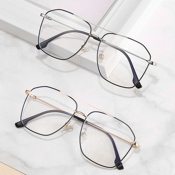 2020 anti blue-ray myopia double beam irregular plain mirror men women myopia eyeglasses fixing device glasses frame, Silver
2020 anti blue-ray myopia double beam irregular plain mirror men women myopia eyeglasses fixing device glasses frame, Silver