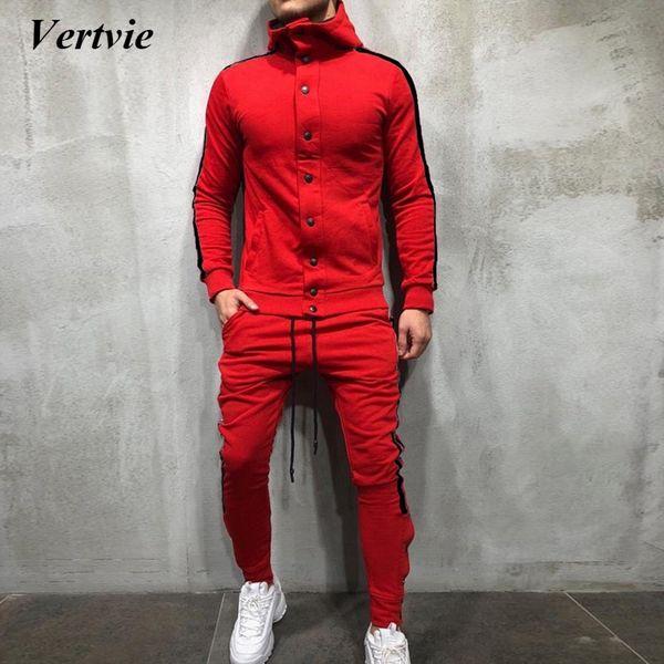 vertvie men sport suit slim fit stripe long sleeve button sportwear sets sweat gyms jogging tracksuit autumn winter running sets, Black;blue
vertvie men sport suit slim fit stripe long sleeve button sportwear sets sweat gyms jogging tracksuit autumn winter running sets, Black;blue
