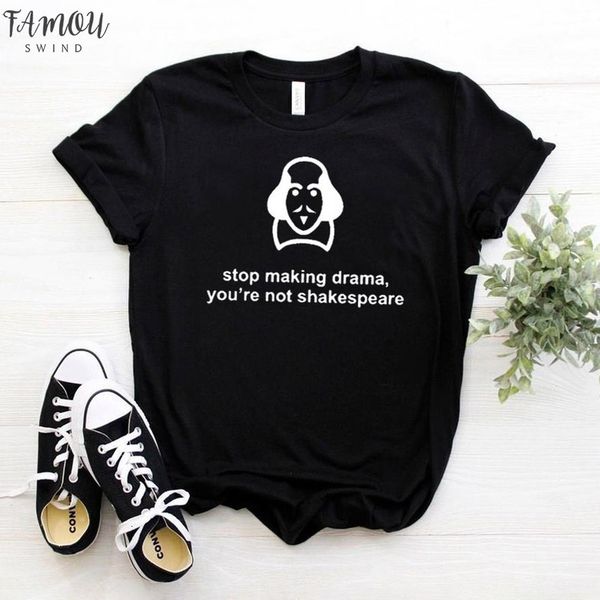 smaking drama you are not shakespear women tshirt cotton funny t shirt for lady girl tee hipster drop na, White
smaking drama you are not shakespear women tshirt cotton funny t shirt for lady girl tee hipster drop na, White