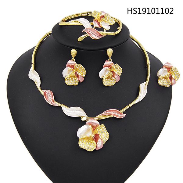 yulaili new dubai gold jewelry sets for woman fashion tricolor flower shape crystal charm necklace earrings bracelet ring bijoux, Silver
yulaili new dubai gold jewelry sets for woman fashion tricolor flower shape crystal charm necklace earrings bracelet ring bijoux, Silver