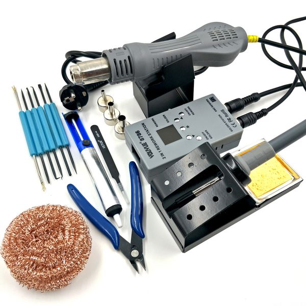 youyue 8786 110v 220v portable air gun 2 in 1 bga rework solder iron station air blower heat gun + quality welding tools
youyue 8786 110v 220v portable air gun 2 in 1 bga rework solder iron station air blower heat gun + quality welding tools
