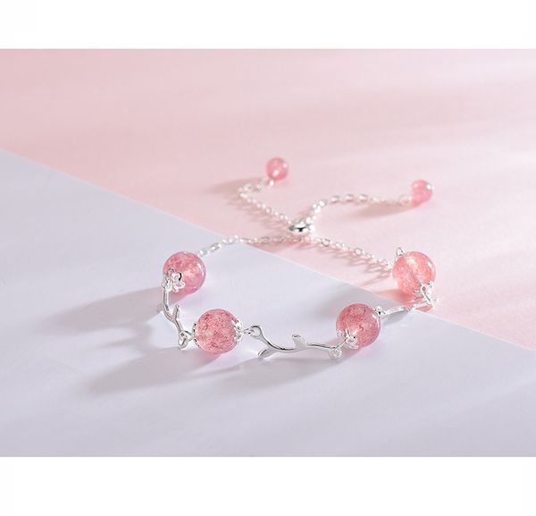 silver strawberry pearl bracelet female ins wind korean fresh flowering crystal hand ornament pink crystal bracelet, Black
silver strawberry pearl bracelet female ins wind korean fresh flowering crystal hand ornament pink crystal bracelet, Black