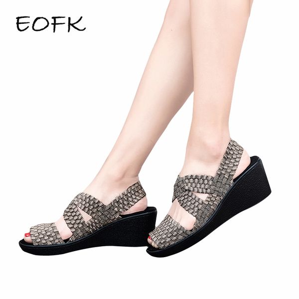 eofk women sandals wedges shoes woman women's casual summer fashion handmade woven open toe colorful women platform shoes, Black
eofk women sandals wedges shoes woman women's casual summer fashion handmade woven open toe colorful women platform shoes, Black