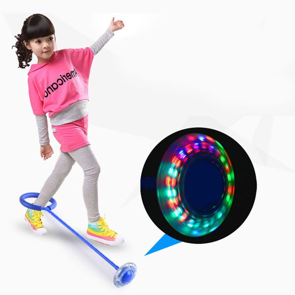 2019 children outdoor one foot flash jumping ring fun sports luminous toy movement ability developing gift for kids