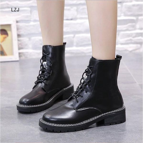 lzj 2019 women's ankle boots shoes round head winter spring genuine leather lace up shoes punk plus leather women boots 35-40, Black
lzj 2019 women's ankle boots shoes round head winter spring genuine leather lace up shoes punk plus leather women boots 35-40, Black