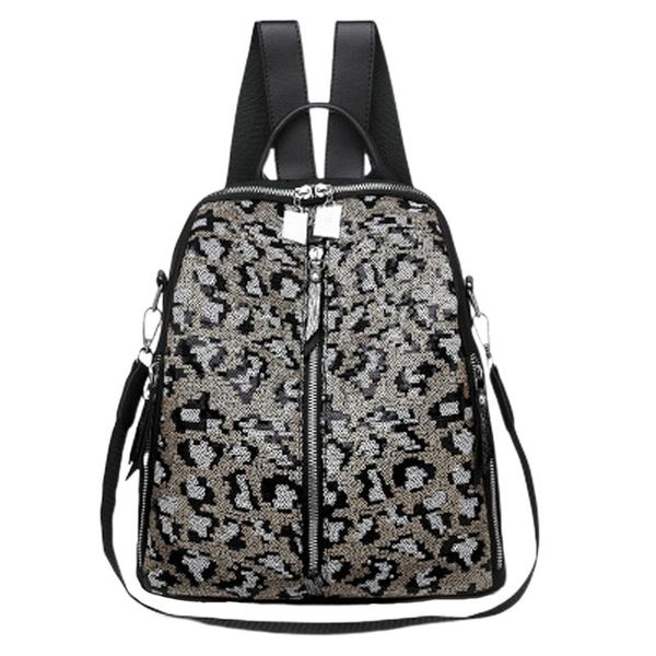 leopard print backpack fashion waterproof sequin storage bag portable handbag for women men travel backpack large capacity
leopard print backpack fashion waterproof sequin storage bag portable handbag for women men travel backpack large capacity
