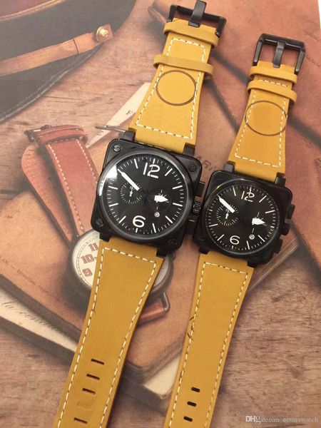 aviation chronograph quartz heritage black dial mens watches diver brown leather strap steel square case fashion wristwatches, Slivery;brown
aviation chronograph quartz heritage black dial mens watches diver brown leather strap steel square case fashion wristwatches, Slivery;brown