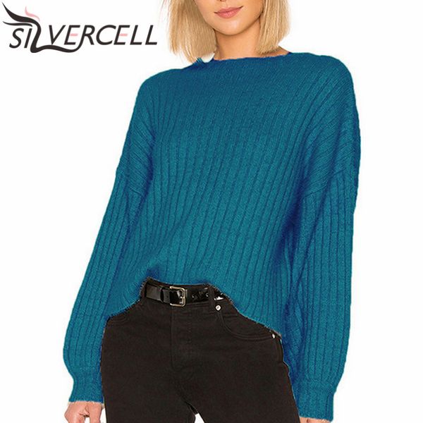 autumn oversize sweater women o-neck long sleeve solid color sweater knitted wild temperament pullovers -2xl, White;black 
autumn oversize sweater women o-neck long sleeve solid color sweater knitted wild temperament pullovers -2xl, White;black