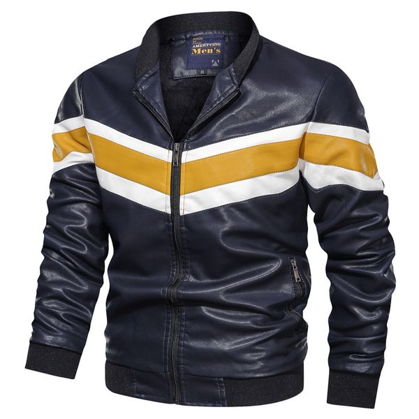 2019 new fashion men's jackets casual lether jacket men patchwork slim fit stand collor lether jacket men clothes, Black
2019 new fashion men's jackets casual lether jacket men patchwork slim fit stand collor lether jacket men clothes, Black