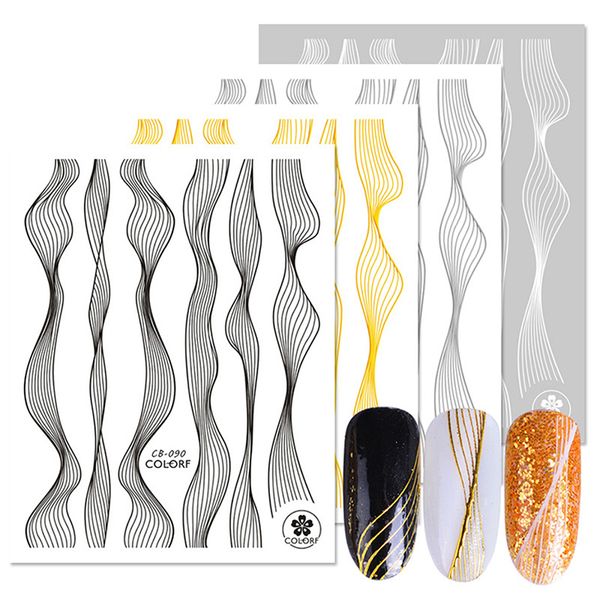 1pc nail art sticker 3d glitter gold wave line stripe tape black white slider on nails diy decal manicure decoration
1pc nail art sticker 3d glitter gold wave line stripe tape black white slider on nails diy decal manicure decoration