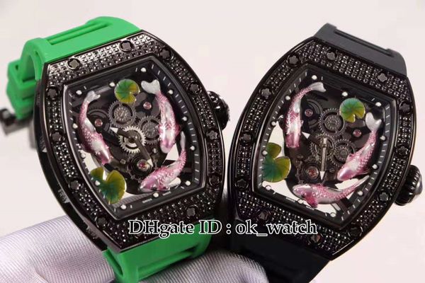 pvd black steel case diamond bezel 57-01 3d brocade carp totem dial miyota automatic mens watch rubber gents watches 10 colors, Slivery;brown
pvd black steel case diamond bezel 57-01 3d brocade carp totem dial miyota automatic mens watch rubber gents watches 10 colors, Slivery;brown