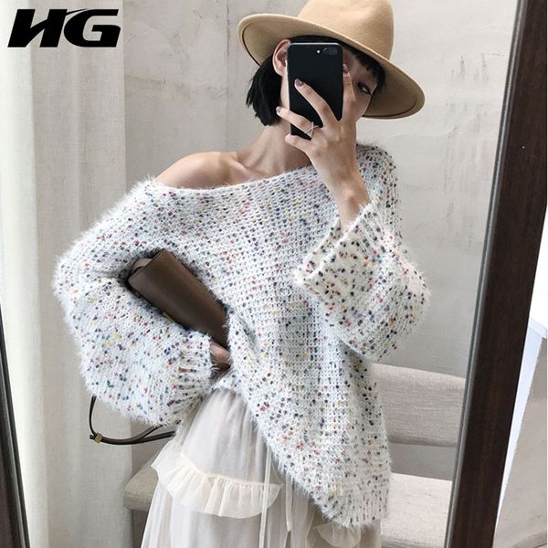 hg slash neck sweater women white sweet loose slim leisure irregular elegant 2019 new autumn knit pullovers ladies zyq1163, White;black
hg slash neck sweater women white sweet loose slim leisure irregular elegant 2019 new autumn knit pullovers ladies zyq1163, White;black