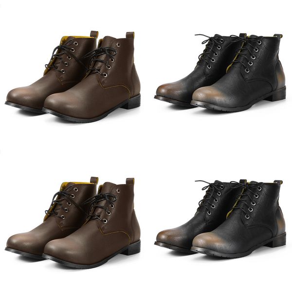 men women shoes couple large size british style buckle shoes casual short boots mid heel short boots lace-up male leather, Black
men women shoes couple large size british style buckle shoes casual short boots mid heel short boots lace-up male leather, Black