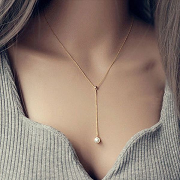 fashion concise jewelry gold-color silver color chain with pearl pendant necklace new style accessories pearl jewelry for women
fashion concise jewelry gold-color silver color chain with pearl pendant necklace new style accessories pearl jewelry for women