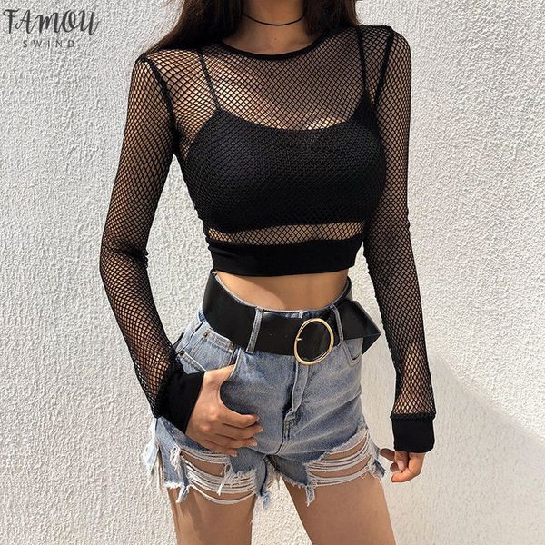fashion women girl crop ladies girls mesh net long sleeve perspective t shirt hot, White
fashion women girl crop ladies girls mesh net long sleeve perspective t shirt hot, White