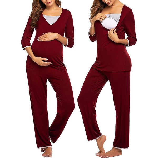 Long Sleeves Nursing Pajamas Set Solid Nursing Tops T-shirt +long Pants Sleepwear Set Nursing Pajamas Cotton Pregnant Pijama De4
Long Sleeves Nursing Pajamas Set Solid Nursing Tops T-shirt +long Pants Sleepwear Set Nursing Pajamas Cotton Pregnant Pijama De4