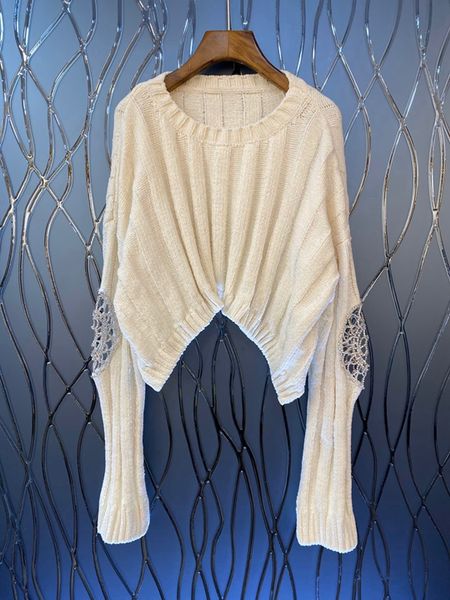the new autumn and winter 2019 women's beaded long-sleeved wild loose knit sweater 1103, White;black
the new autumn and winter 2019 women's beaded long-sleeved wild loose knit sweater 1103, White;black
