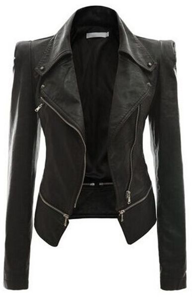 plus size womens designer jacket fashion slim faux leather solid color lapel neck jacket motocycle style womens jackets, Black
plus size womens designer jacket fashion slim faux leather solid color lapel neck jacket motocycle style womens jackets, Black