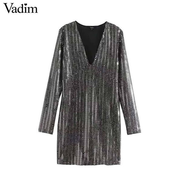 vadim women stylish sequined shinny mini dress v neck long sleeve stretchy female silm fit party design dresses vestidos qd207, Black;pink
vadim women stylish sequined shinny mini dress v neck long sleeve stretchy female silm fit party design dresses vestidos qd207, Black;pink