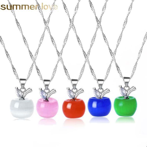 cute pink white opal apple pendant necklace for women girls lovely adjustable size silver plating chain trendy jewelry gift
cute pink white opal apple pendant necklace for women girls lovely adjustable size silver plating chain trendy jewelry gift