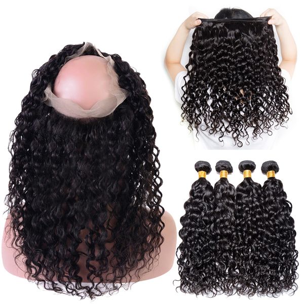 9a water wave 360 lace frontal closure with bundles pre plucked with baby hair brazilian human hair weave water wave hair 3 bundles with 36, Black;brown
9a water wave 360 lace frontal closure with bundles pre plucked with baby hair brazilian human hair weave water wave hair 3 bundles with 36, Black;brown