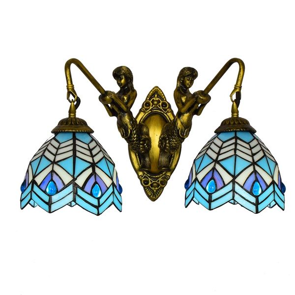 Double Heads Art Glass Wall Lamps Mermaid Style Blue Tiffany Retro Living Room Bedroom Bedside Light Fixture Aisle Porch Lights
Double Heads Art Glass Wall Lamps Mermaid Style Blue Tiffany Retro Living Room Bedroom Bedside Light Fixture Aisle Porch Lights