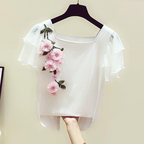 sweet lace butterfly sleeve t shirt women three-dimensional floral embroidery tee shirt femme white tshirt modis 2020 summer
sweet lace butterfly sleeve t shirt women three-dimensional floral embroidery tee shirt femme white tshirt modis 2020 summer