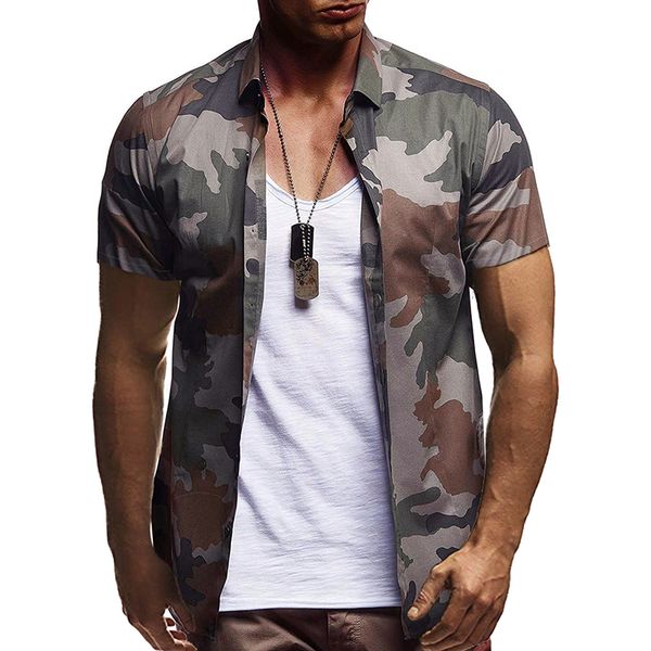 men's fashion casual camouflage shirts printed casual jogging summer short-sleeved male streetwear quick dry beach vacation, White;black
men's fashion casual camouflage shirts printed casual jogging summer short-sleeved male streetwear quick dry beach vacation, White;black