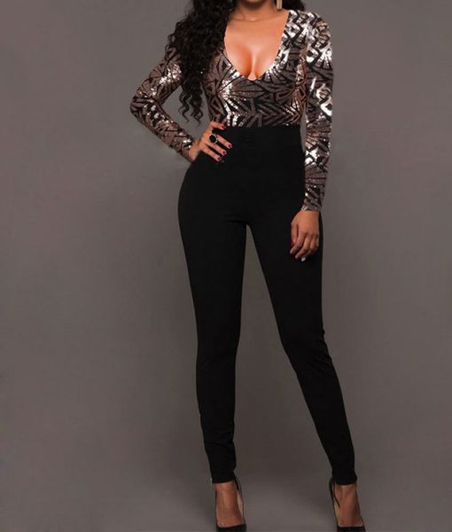 chic sequin patchwork jumpsuit women deep v neck long sleeve women jumpsuit elegant slim fit high waist black, Black;white
chic sequin patchwork jumpsuit women deep v neck long sleeve women jumpsuit elegant slim fit high waist black, Black;white