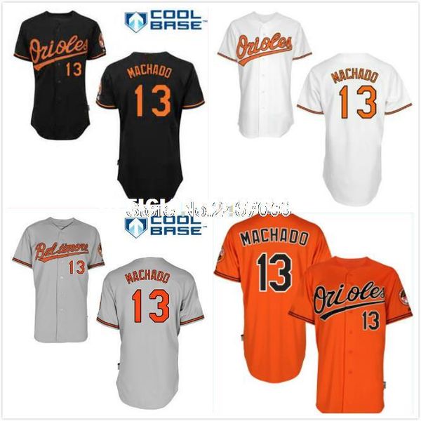 13 manny machado jersey white orange gray black, Black;blue