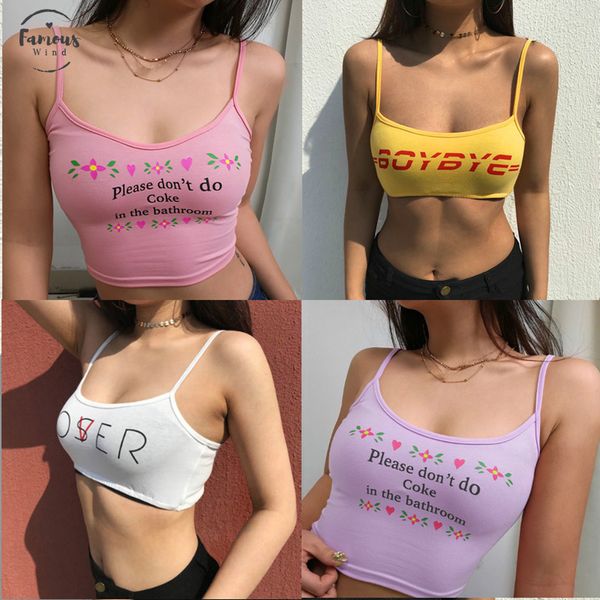 2019 women strappy cotton letter print tank vest summer short crop camis tees ladies, White
2019 women strappy cotton letter print tank vest summer short crop camis tees ladies, White